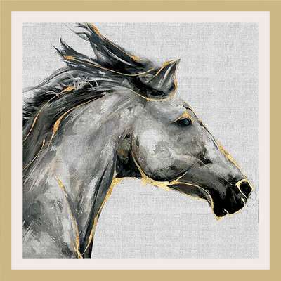 Image produit Cheval gris or